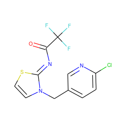 O=C(/N=c1\sccn1Cc1ccc(Cl)nc1)C(F)(F)F ZINC000040934261