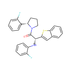 O=C([C@@H](Nc1ccccc1F)c1cc2ccccc2s1)N1CCC[C@H]1c1ccccc1F ZINC000095604683