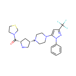 O=C([C@@H]1C[C@H](N2CCN(c3cc(C(F)(F)F)nn3-c3ccccc3)CC2)CN1)N1CCSC1 ZINC000095561248