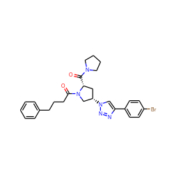 O=C([C@@H]1C[C@H](n2cc(-c3ccc(Br)cc3)nn2)CN1C(=O)CCCc1ccccc1)N1CCCC1 ZINC000095571613