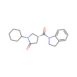 O=C([C@@H]1CC(=O)N(C2CCCCC2)C1)N1CCc2ccccc21 ZINC000004814419