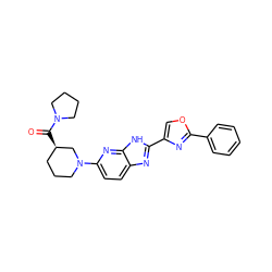 O=C([C@@H]1CCCN(c2ccc3nc(-c4coc(-c5ccccc5)n4)[nH]c3n2)C1)N1CCCC1 ZINC001772570630