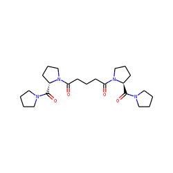 O=C([C@@H]1CCCN1C(=O)CCCC(=O)N1CCC[C@H]1C(=O)N1CCCC1)N1CCCC1 ZINC000013491610