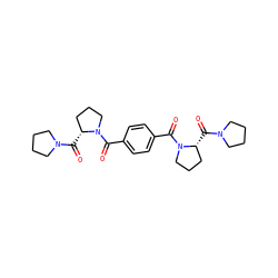 O=C([C@@H]1CCCN1C(=O)c1ccc(C(=O)N2CCC[C@H]2C(=O)N2CCCC2)cc1)N1CCCC1 ZINC000013491613