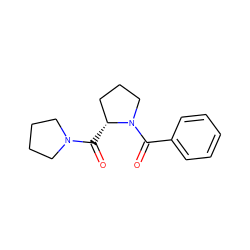 O=C([C@@H]1CCCN1C(=O)c1ccccc1)N1CCCC1 ZINC000013491618