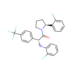 O=C([C@H](Nc1ccccc1F)c1ccc(C(F)(F)F)cc1)N1CCC[C@H]1c1ccccc1Cl ZINC000095601082