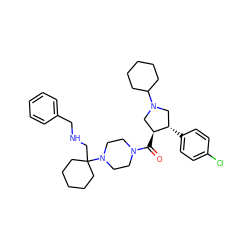 O=C([C@H]1CN(C2CCCCC2)C[C@@H]1c1ccc(Cl)cc1)N1CCN(C2(CNCc3ccccc3)CCCCC2)CC1 ZINC000028953906