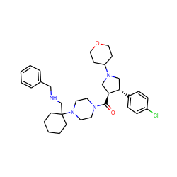 O=C([C@H]1CN(C2CCOCC2)C[C@@H]1c1ccc(Cl)cc1)N1CCN(C2(CNCc3ccccc3)CCCCC2)CC1 ZINC000028953909