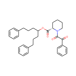 O=C(C(=O)N1CCCC[C@H]1C(=O)OC(CCCc1ccccc1)CCCc1ccccc1)c1ccccc1 ZINC000029475416