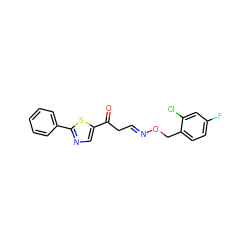 O=C(C/C=N/OCc1ccc(F)cc1Cl)c1cnc(-c2ccccc2)s1 ZINC000005516917