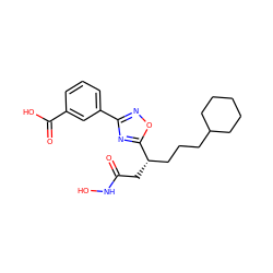 O=C(C[C@@H](CCCC1CCCCC1)c1nc(-c2cccc(C(=O)O)c2)no1)NO ZINC000028701790