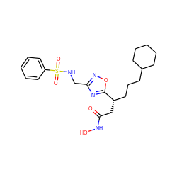 O=C(C[C@@H](CCCC1CCCCC1)c1nc(CNS(=O)(=O)c2ccccc2)no1)NO ZINC000028701876