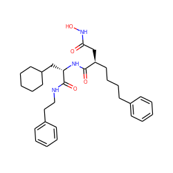 O=C(C[C@@H](CCCCc1ccccc1)C(=O)N[C@@H](CC1CCCCC1)C(=O)NCCc1ccccc1)NO ZINC000013558486