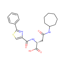 O=C(C[C@@H](NC(=O)c1csc(-c2ccccc2)n1)C(=O)O)NC1CCCCCC1 ZINC000473146016