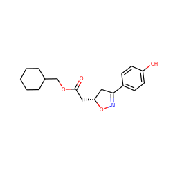 O=C(C[C@@H]1CC(c2ccc(O)cc2)=NO1)OCC1CCCCC1 ZINC000034633599