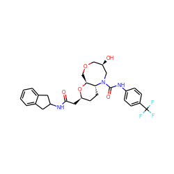 O=C(C[C@@H]1CC[C@@H]2[C@H](COC[C@@H](O)CN2C(=O)Nc2ccc(C(F)(F)F)cc2)O1)NC1Cc2ccccc2C1 ZINC000095601325