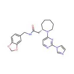 O=C(C[C@@H]1CCCCCN1c1ccnc(-n2ccnc2)n1)NCc1ccc2c(c1)OCO2 ZINC000035273918