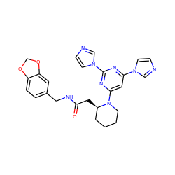 O=C(C[C@@H]1CCCCN1c1cc(-n2ccnc2)nc(-n2ccnc2)n1)NCc1ccc2c(c1)OCO2 ZINC000035275892