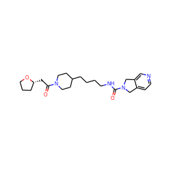 O=C(C[C@@H]1CCCO1)N1CCC(CCCCNC(=O)N2Cc3ccncc3C2)CC1 ZINC000166848248