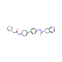 O=C(C[C@@H]1CCOC1)N[C@H]1CC=C(c2ccc(NC(=O)N3Cc4ccncc4C3)cc2)CC1 ZINC000166741603