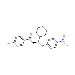 O=C(C[C@H](Nc1ccc([N+](=O)[O-])cc1)C1CCCCC1)c1ccc(Br)cc1 ZINC000049807851