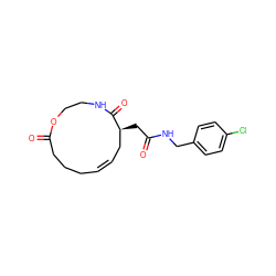 O=C(C[C@H]1C/C=C/CCCC(=O)OCCNC1=O)NCc1ccc(Cl)cc1 ZINC000049244645