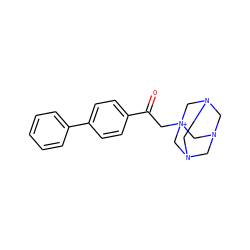 O=C(C[N+]12CN3CN(CN(C3)C1)C2)c1ccc(-c2ccccc2)cc1 ZINC000019319369