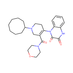 O=C(C1=C(n2c(=O)c(=O)[nH]c3ccccc32)CCN(C2CCCCCCC2)C1)N1CCOCC1 ZINC000115713813