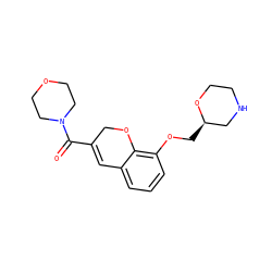 O=C(C1=Cc2cccc(OC[C@@H]3CNCCO3)c2OC1)N1CCOCC1 ZINC000013779600