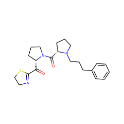 O=C(C1=NCCS1)[C@@H]1CCCN1C(=O)[C@@H]1CCCN1CCCc1ccccc1 ZINC000029125412