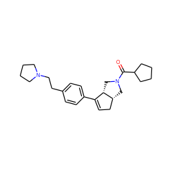 O=C(C1CCCC1)N1C[C@@H]2CC=C(c3ccc(CCN4CCCC4)cc3)[C@@H]2C1 ZINC000040422805