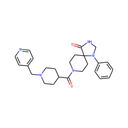 O=C(C1CCN(Cc2ccncc2)CC1)N1CCC2(CC1)C(=O)NCN2c1ccccc1 ZINC000058583212