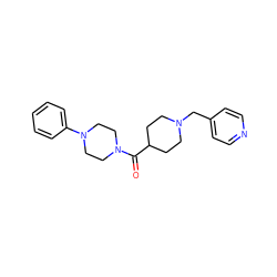 O=C(C1CCN(Cc2ccncc2)CC1)N1CCN(c2ccccc2)CC1 ZINC000058582910