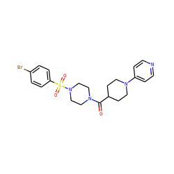 O=C(C1CCN(c2ccncc2)CC1)N1CCN(S(=O)(=O)c2ccc(Br)cc2)CC1 ZINC000013528545