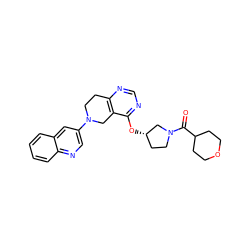 O=C(C1CCOCC1)N1CC[C@H](Oc2ncnc3c2CN(c2cnc4ccccc4c2)CC3)C1 ZINC000113753704