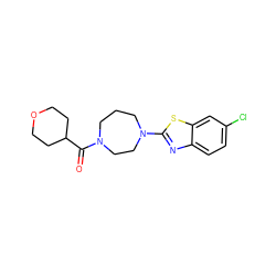 O=C(C1CCOCC1)N1CCCN(c2nc3ccc(Cl)cc3s2)CC1 ZINC000059275612