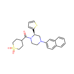 O=C(C1CCS(=O)(=O)CC1)N1CCN(c2ccc3ccccc3c2)C[C@@H]1c1cccs1 ZINC001772614934