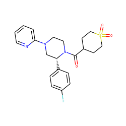 O=C(C1CCS(=O)(=O)CC1)N1CCN(c2ccccn2)C[C@H]1c1ccc(F)cc1 ZINC001772573181