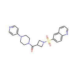 O=C(C1CN(S(=O)(=O)c2ccc3ncccc3c2)C1)N1CCN(c2ccncc2)CC1 ZINC000084671985