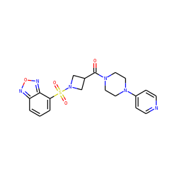 O=C(C1CN(S(=O)(=O)c2cccc3nonc23)C1)N1CCN(c2ccncc2)CC1 ZINC000084712921