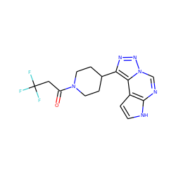 O=C(CC(F)(F)F)N1CCC(c2nnn3cnc4[nH]ccc4c23)CC1 ZINC001772618861