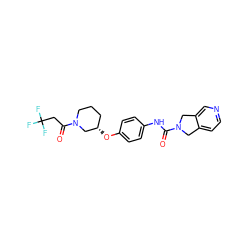 O=C(CC(F)(F)F)N1CCC[C@H](Oc2ccc(NC(=O)N3Cc4ccncc4C3)cc2)C1 ZINC000166013780