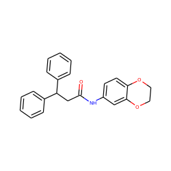 O=C(CC(c1ccccc1)c1ccccc1)Nc1ccc2c(c1)OCCO2 ZINC000002743260