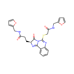 O=C(CC[C@@H]1N=C2c3ccccc3N=C(SCC(=O)NCc3ccco3)N2C1=O)NCc1ccco1 ZINC000002967558