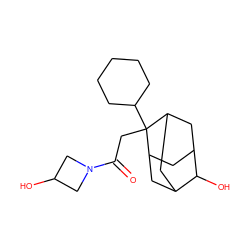 O=C(CC1(C2CCCCC2)C2CC3CC1CC(C2)C3O)N1CC(O)C1 ZINC001772619706