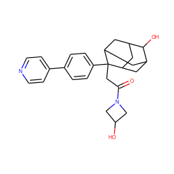 O=C(CC1(c2ccc(-c3ccncc3)cc2)C2CC3CC1CC(C2)C3O)N1CC(O)C1 ZINC001772633395