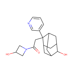 O=C(CC1(c2cccnc2)C2CC3CC1CC(C2)C3O)N1CC(O)C1 ZINC001772644992