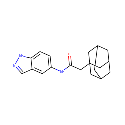 O=C(CC12CC3CC(CC(C3)C1)C2)Nc1ccc2[nH]ncc2c1 ZINC000003922884