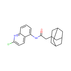 O=C(CC12CC3CC(CC(C3)C1)C2)Nc1cccc2nc(Cl)ccc12 ZINC000034322667