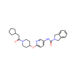 O=C(CC1CCCC1)N1CCC(Oc2ccc(NC(=O)N3Cc4ccccc4C3)cn2)CC1 ZINC000165948401